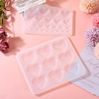 2 шт. Силиконовые формы в форме сердца, Кабошоны в виде сердца любви, Формы для литья смолы, Объемные формы для подвесок для валентинок и украшений любви из эпоксидной смолы для DIY серег