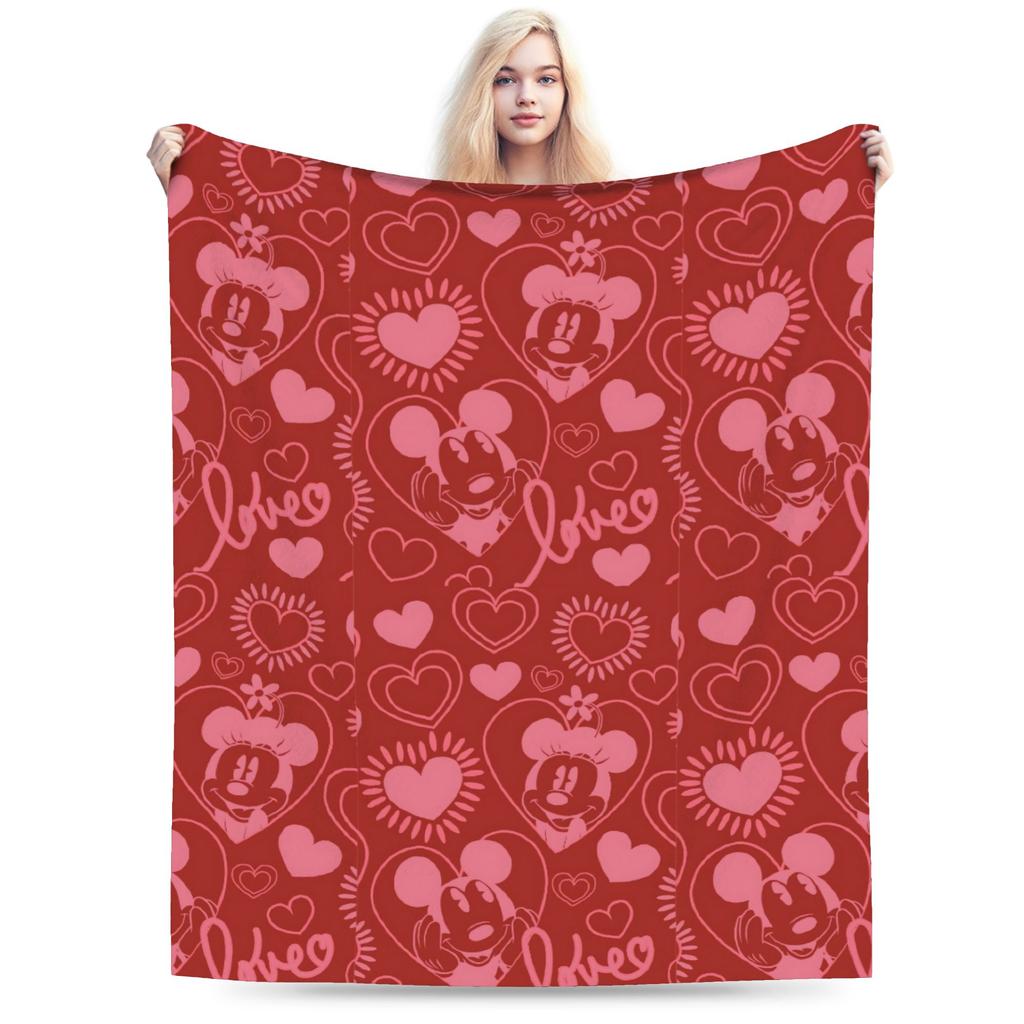 GUOYU Blanket Super Soft Valentines Day Mickeys And Minnies Throw Blanket Premium Fleece Flannel Bed Blanket Warm Plush Blankets All Season