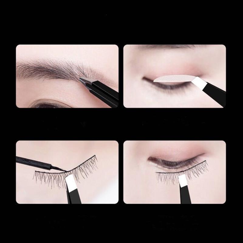 1PC Eyebrow Tweezers Hair Beauty Tilt Puller Stainless Steel Eyebrow Trimmer Clip Pro Hair Removal Makeup Tool Flat Tips TSLM