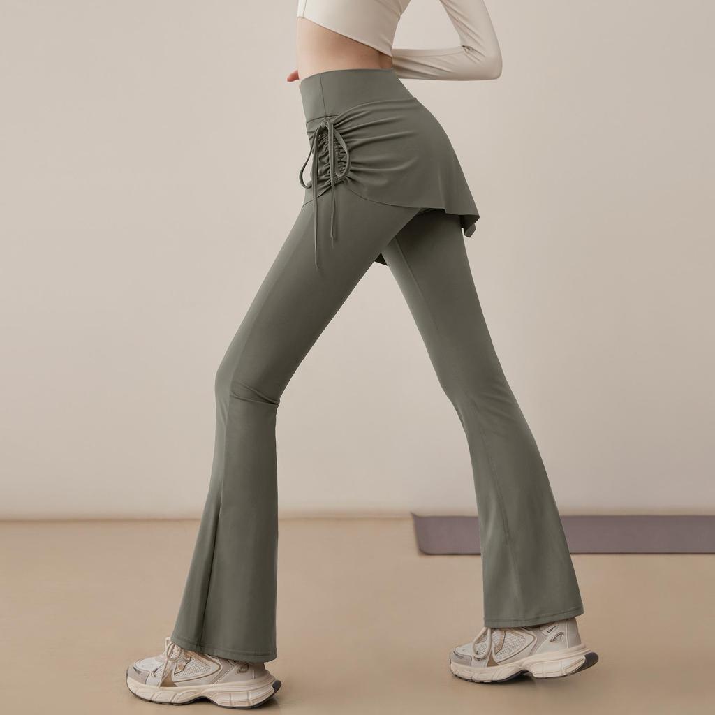Spring 2025 Fashion Yoga Skirt Pants: Flared Fitness Trousers for Running & Sports
