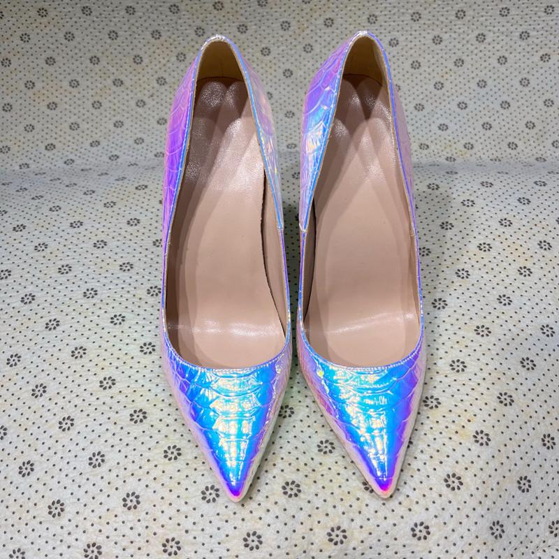 NoEnName_Null-12 см женские свадебные туфли, туфли со змеиным принтом, большие размеры 33-45, туфли на тонком каблуке