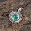 Кулон из зеленого оникса Ювелирные изделия ручной работы из драгоценных камней, кулон из стерлингового серебра 925 пробы, уникальный дизайн ювелирных изделий