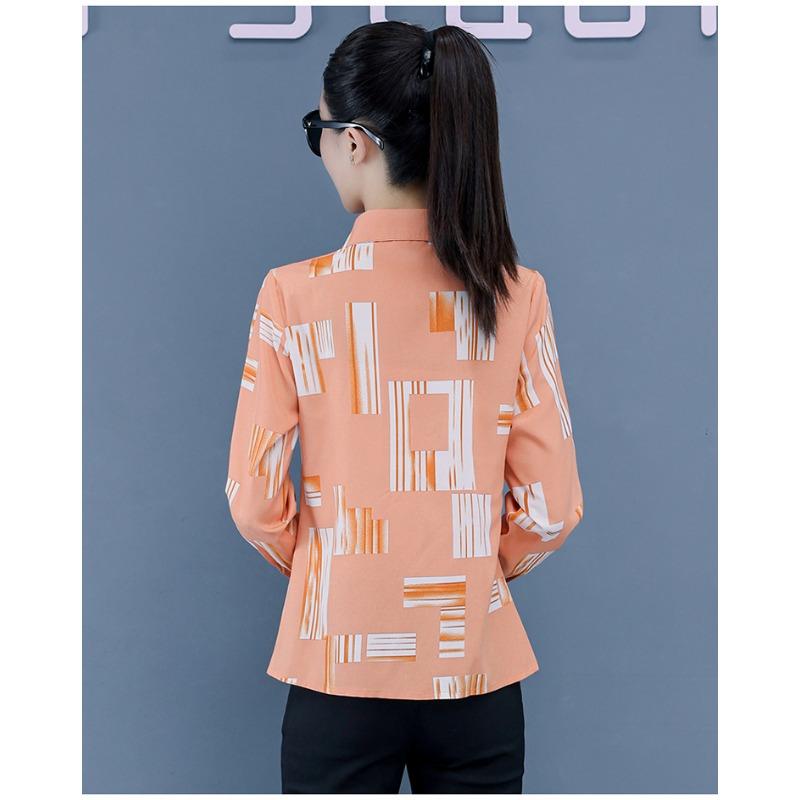 YYFS Женские модные повседневные весенне-осенние блузки и рубашки-поло с длинными рукавами и воротником-стойкой