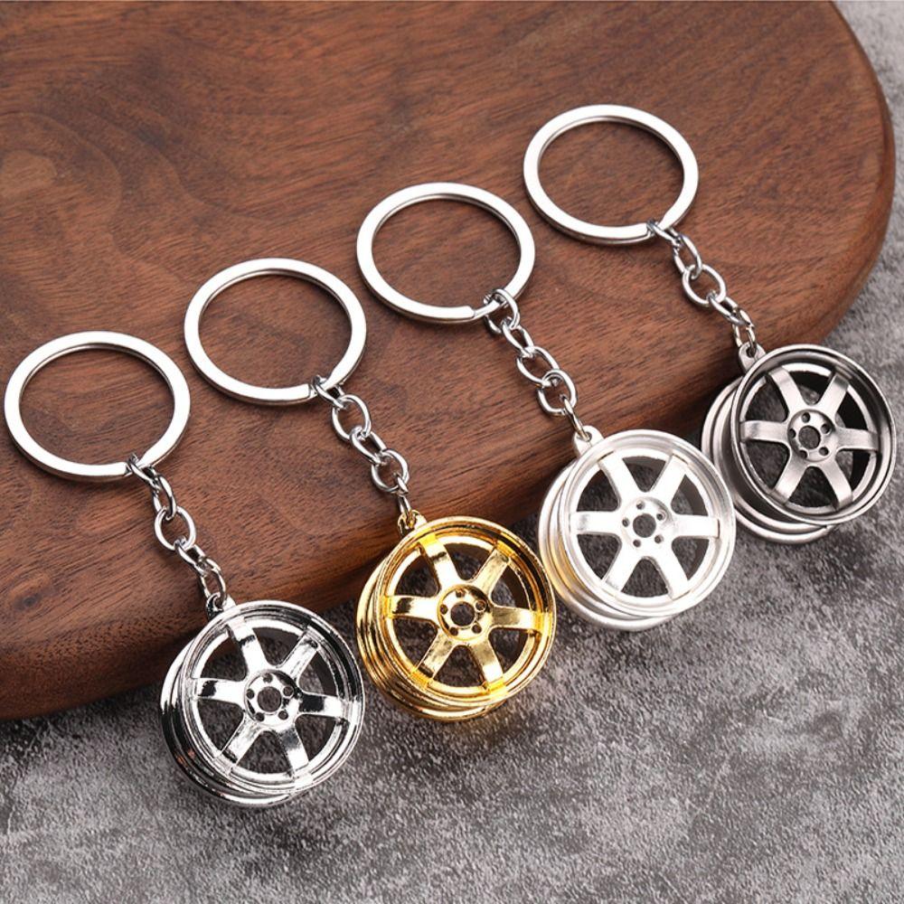 Wheel Hub Tire Rim Key Holder Zinc Zinc Alloy Car Wheel Keychain Creative Key Buckle