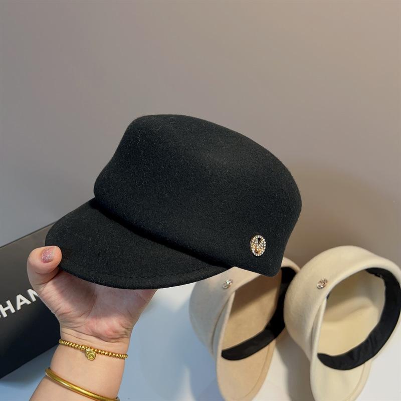 Новинка 2023 года, конная кепка M из чистой шерсти, женская шляпа-федора, осень-зима, высокое качество, универсальная кепка, уличная британская модная рыцарская шляпа