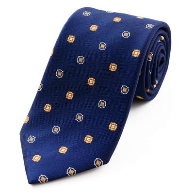 Галстук Michiko London Brand с мелким жаккардовым узором, Япония, 100% шелк, плетение, (D Pattern Военно-морской флот)
