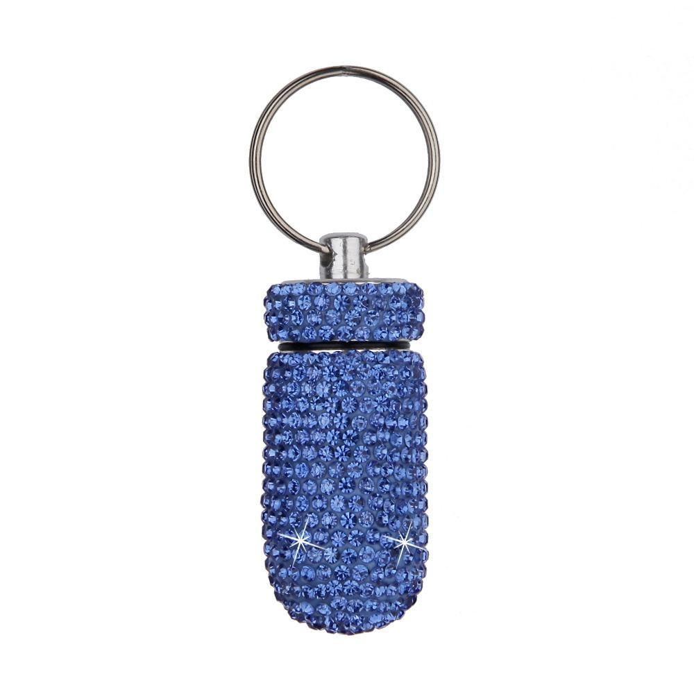 Waterproof Rhinestone Pill Holder Sparkly Portable Pill Case  Outdoor Travel