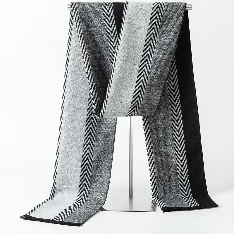 2025 Autumn And Winter New Men'S Fleece Imitation Cashmere Scarf Business Casual British Style Versatile British Style Versatile