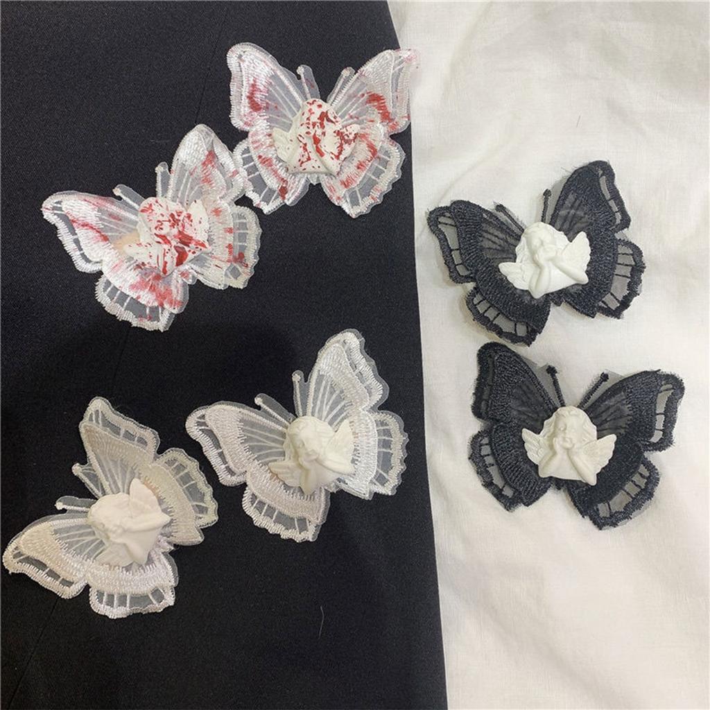 Готическая шпилька для волос, головной убор в виде бабочки и ангела, стимпанк, голова скелета, заколки для волос, аксессуары для волос для танца, бала-маскарада