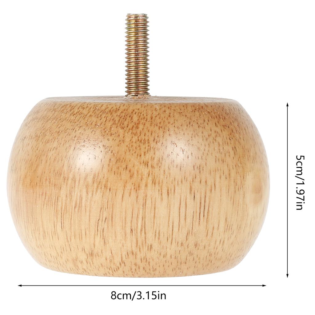 4/8 шт. Ножки для мебели Деревянные ножки для мебели Массивные мебельные ножки Круглые ножки-булочки с 4 винтами Нескользящие ножки для стула Набор для замены