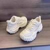 2025 New Wheel Versatile Tire Shoes Women's Soft-soled Breathable Durian Platform-soled Casual Sports Shoes Heightened Fried Street Dad Shoes
