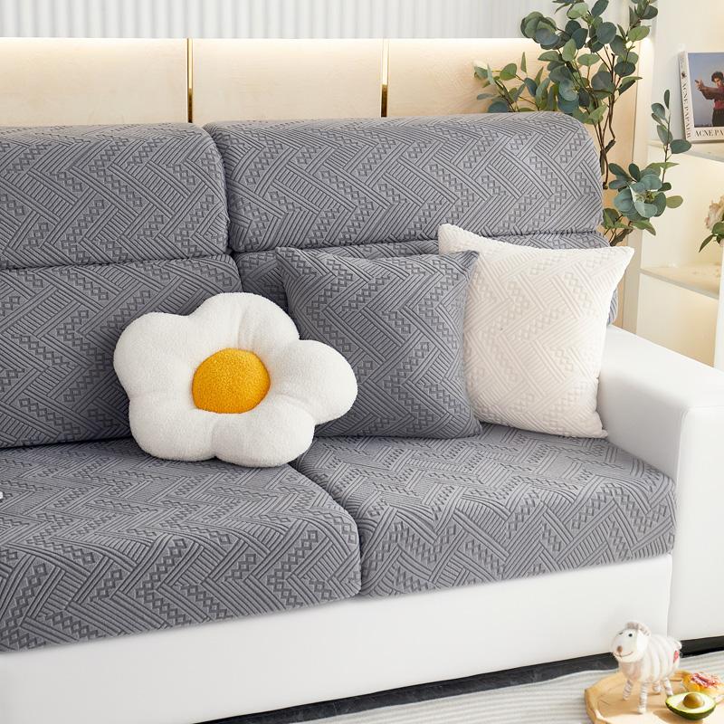 Плюшевый чехол на сиденье дивана для гостиной, бархатная подушка, эластичный угловой чехол для дивана, комплект 1/2/3/4 местных однотонных чехлов