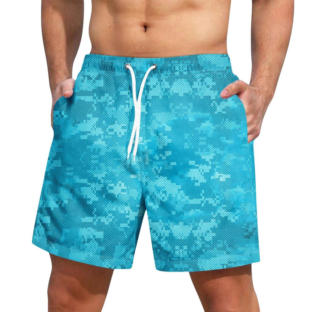 Men's Fashion Printed Elastic Waist Casual Yoga Pants Beach Shorts