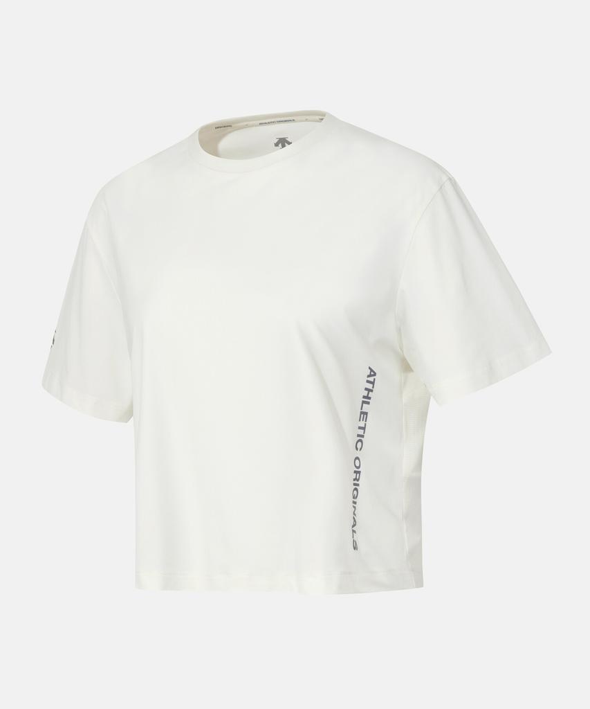 DESCENTE Women'S Running Cooling Crop T-Shirt Ivory (Sq322Rts75)