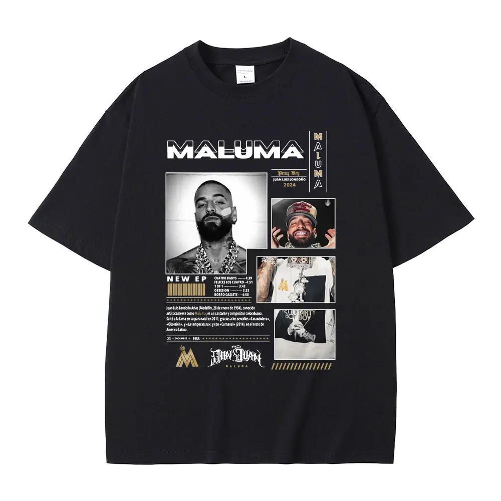 Singer Maluma Music Album Cover T Shirts Unisex Women Casual Tshirt Unisexs Fashion Tshirts Hip Hop Rap Streetwear