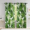 Tropical Leaves Curtains For Living Room Luxury Summer Palm Tree Banana Leaf Window Curtain High Shading (70 %-90 %)2 Panels