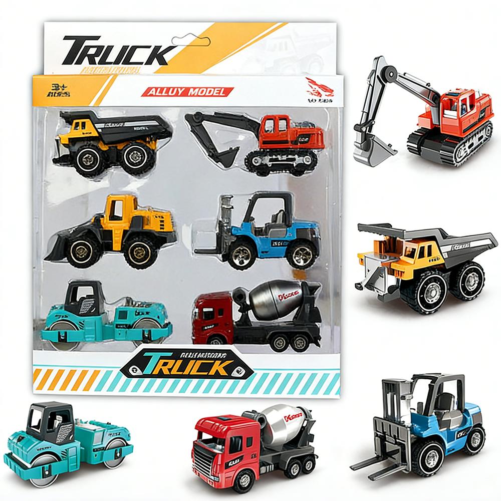 Набор игрушек для малышей «Строительная техника» – 1:64 Сплавные инженерные машины для раннего обучения