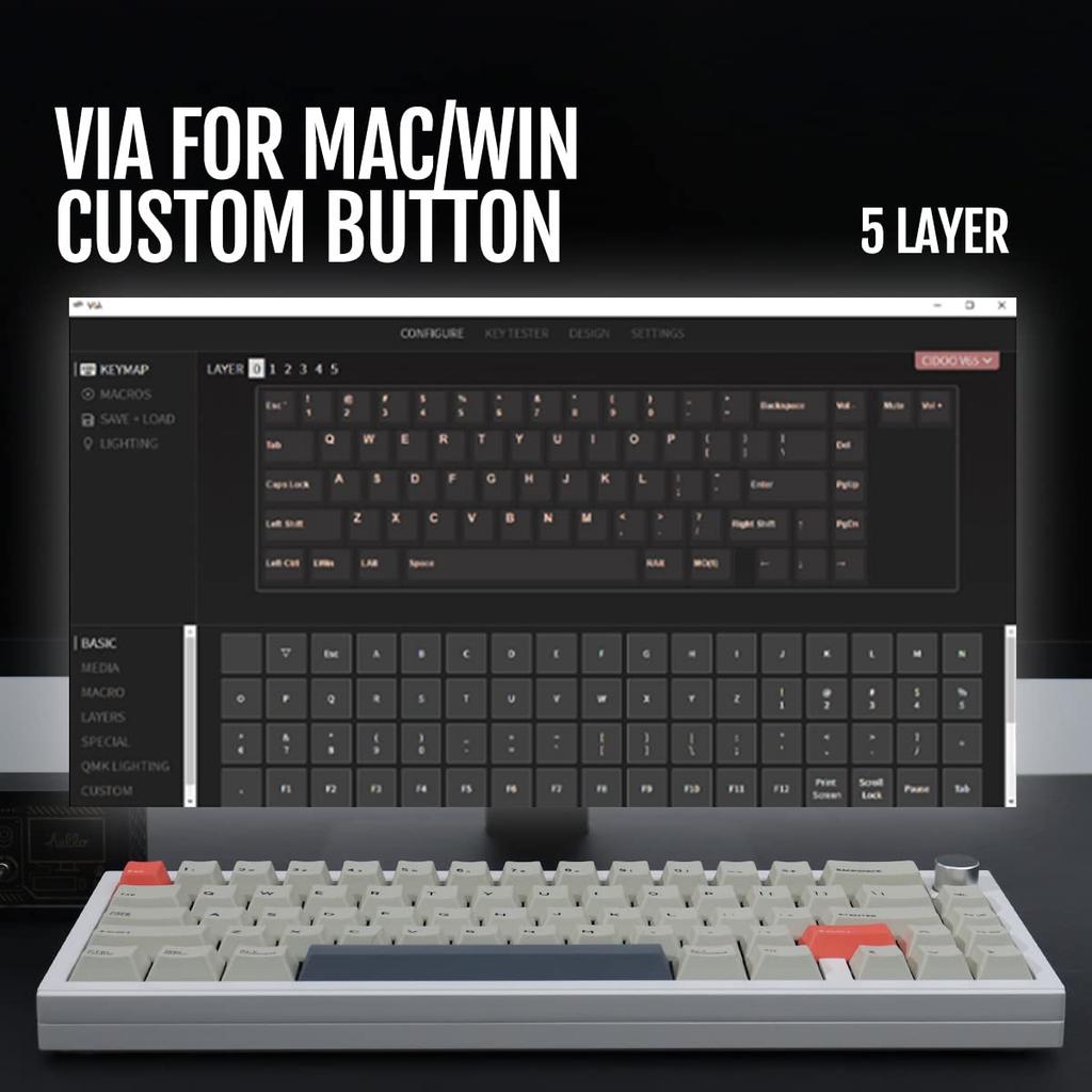 V65 V2 Беспроводная механическая клавиатура с креплением на прокладке, алюминиевый корпус с ЧПУ, программируемая VIA, с регулятором громкости, игровая клавиатура для клавиатуры с возможностью горячей замены, 65% корпус, Win/Mac