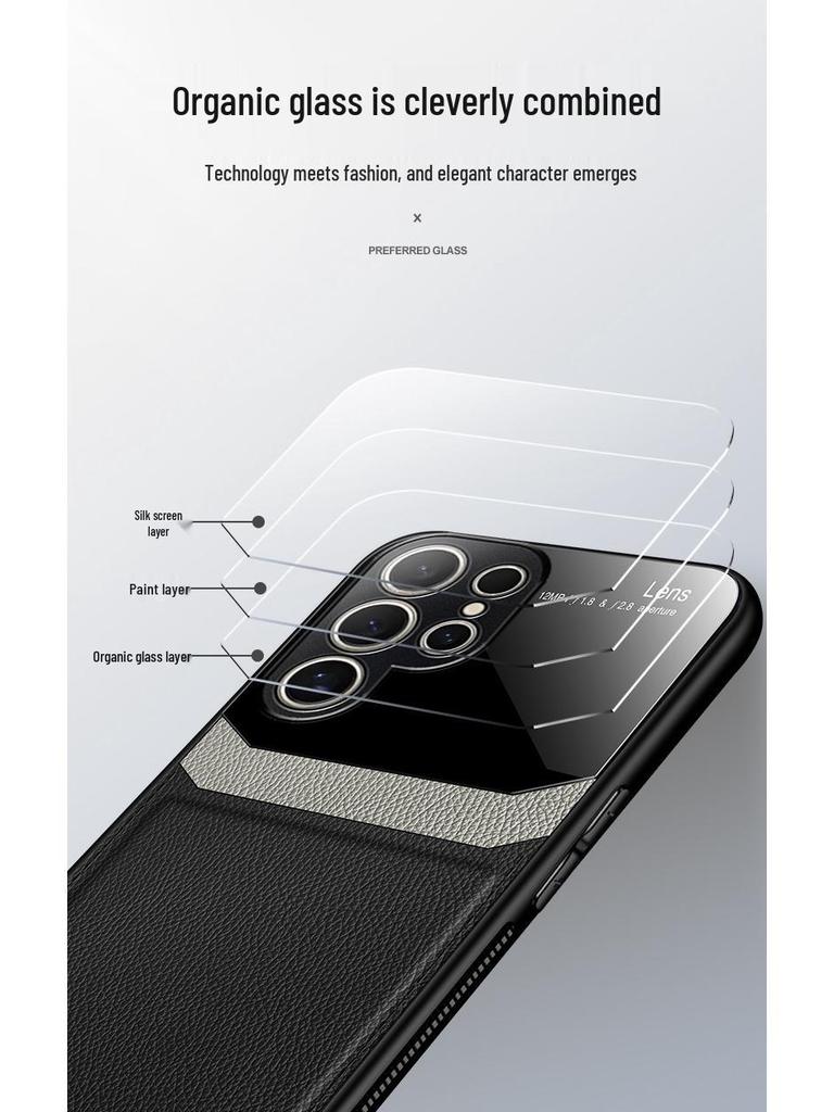 Совместимый чехол для телефона Samsung: S24 Ultra, S23 FE, S25, A53, A72, A34 - Отделка с текстурой кожи, Note 20+