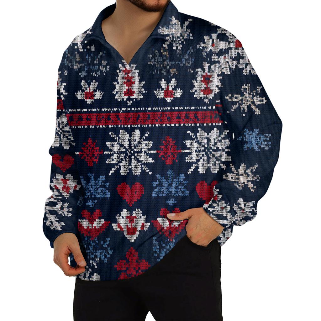 Мужской повседневный трикотажный базовый топ с длинным рукавом и воротником