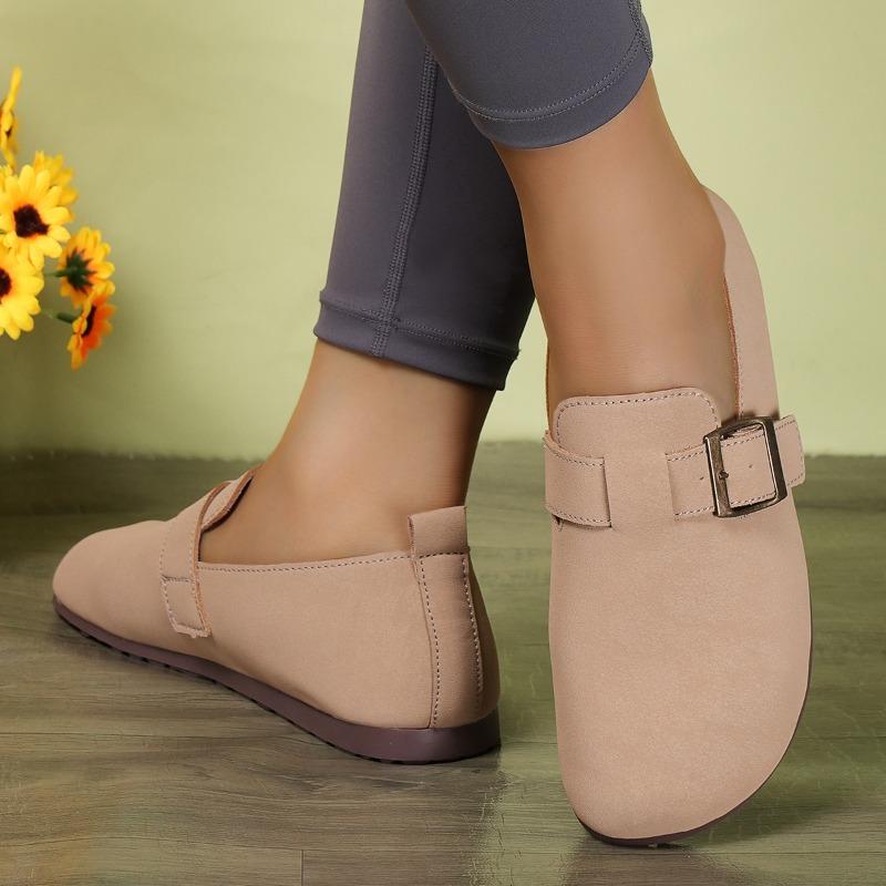 Женские тапочки с закрытым носком и круглым носком, осень 2024 г., универсальные, популярные, ретро, однотонные, с плоской подошвой, женские туфли с открытой пяткой