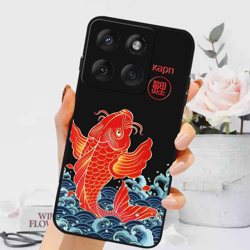 3D Тисненые Чехлы Для Edge 60 Fusion / Edge 60 Pro Рельефные Тисненые Ретро Силиконовая Задняя Крышка Для Edge 60 Stylus Черный Funda 60 Pro