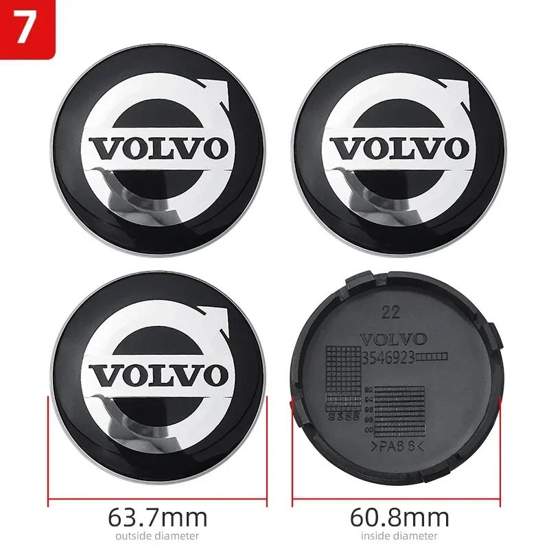 4PCS 64mm ABS Car Wheel Hub Center Cap Logo Emblem Dustproof Cover for Volvo RDESIGN XC60 XC90 V60 V40 XC40 V50 S60 V70 C70 AWD