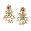 Estele Women's Designer Sparkling Flower Pearl Earrings Rose Gold with CZ