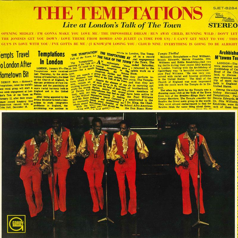 Виниловая пластинка TEMPTATIONS Live At Londons Talk Of The Town SJET8284 TAMLA MOTOWN Япония SoulFunk Б/у