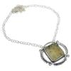 Natural Prehnite Gemstone Handmade 925 Sterling Silver Gift Necklace 18" G3B96