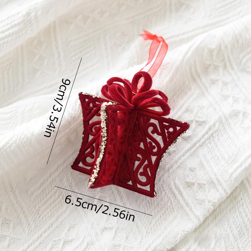 1/2pcs Elegant Christmas Velvet Pendant Red Plucked Deer Bell Pendant Plastic Home Decoration