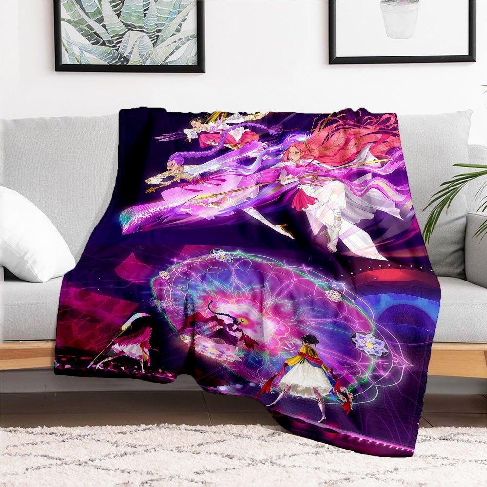 "Fantasy Floral Performance Artwork Poster"Blanket Lightweight Flannel Throw Blanket for Sofa, Bed, Travel, Camping, Livingroom, Office, Cou