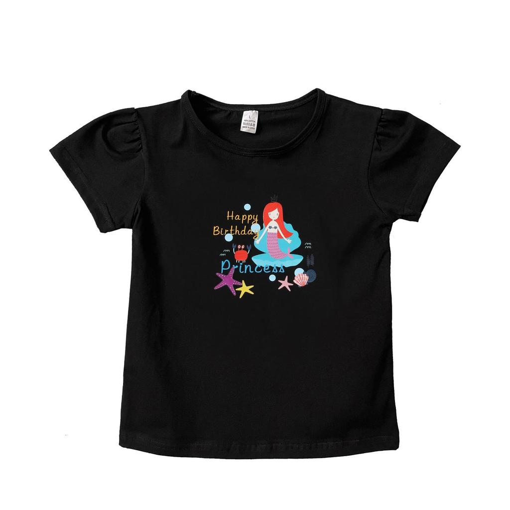 Новая детская футболка с мультяшным принтом, короткий рукав, на день рождения, 20 стилей, 2025