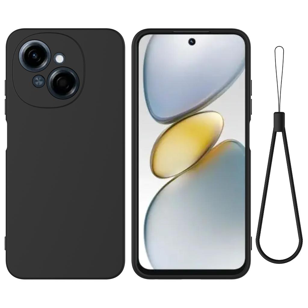Для TECNO Spark Go 2025/Spark Go 1/Pop 9 4G Чехол Жидкий силикон Защита от царапин Чехол для телефона с ремешком для руки