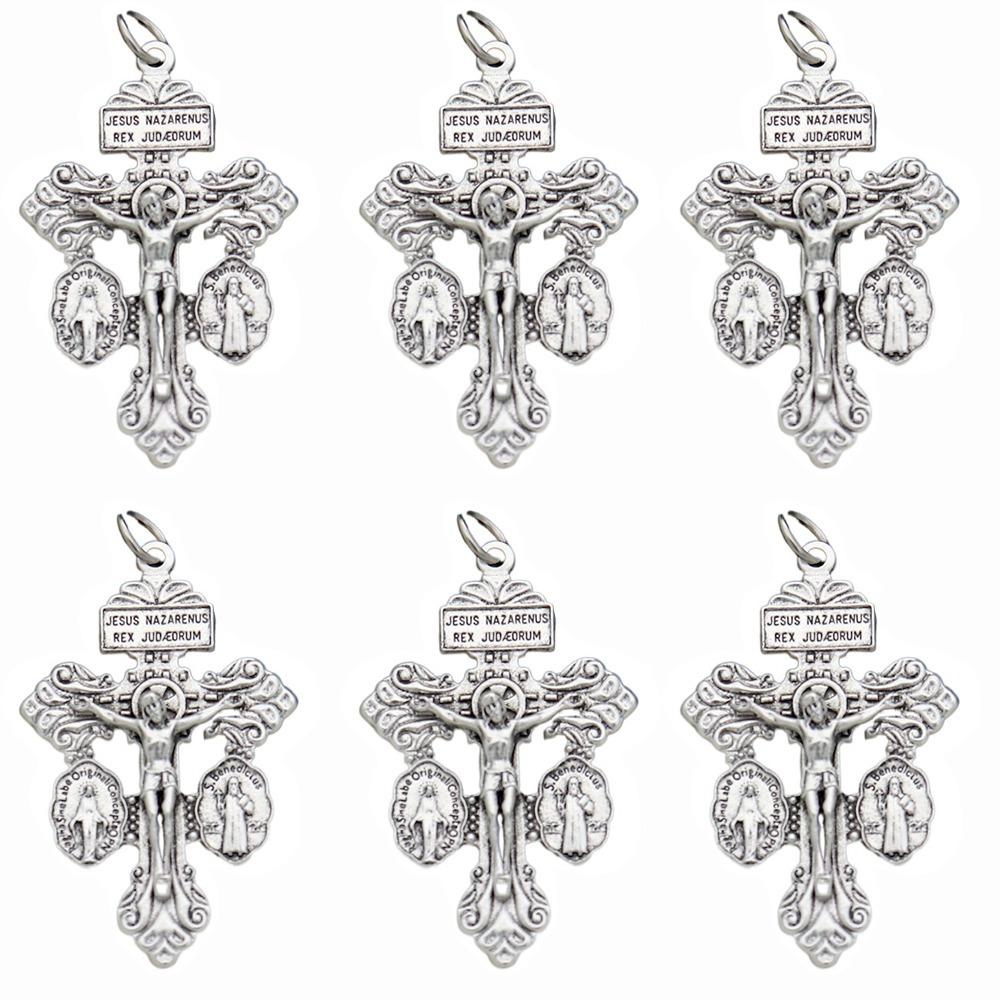6 шт. многоцелевые католические распятия католические четки детали изготовление католических молитвенных бусин подвески