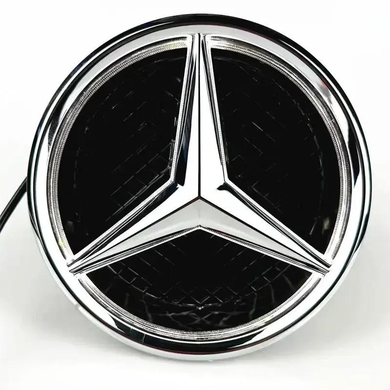 Передняя эмблема со звездой на гриле, логотип со светодиодной подсветкой, белый, синий, красный свет для Mercedes Benz W205 CER ML GL GLA CLA CLS 2013-2016