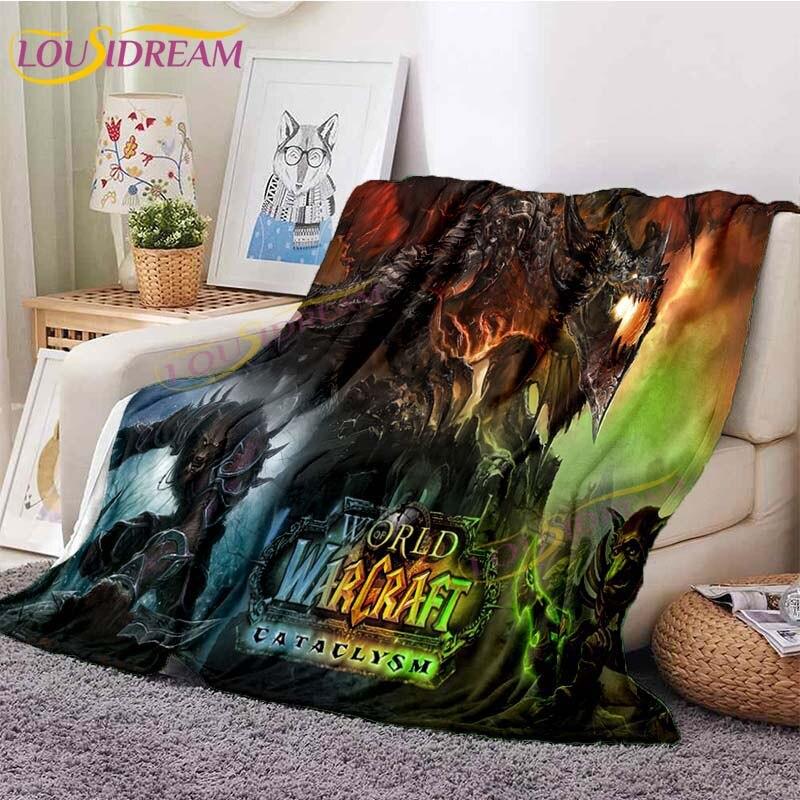 Одеяла World of Warcraft, классические игровые одеяла, одеяла с художественным принтом, фланелевые одеяла для кровати, дивана, вечеринки, детский подарок для взрослых