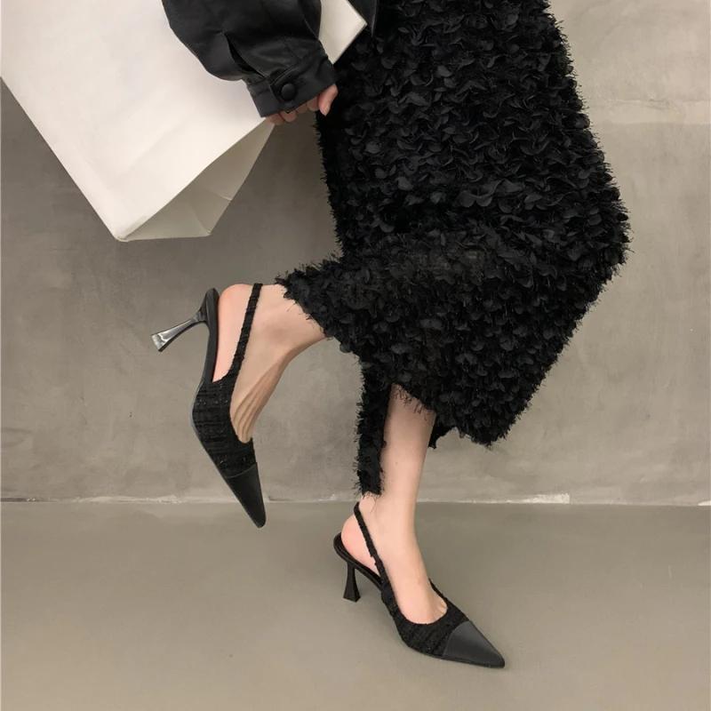 Новые летние повседневные модные босоножки с острым носком, однотонные, сексуальные, элегантные, удобные, на шпильках