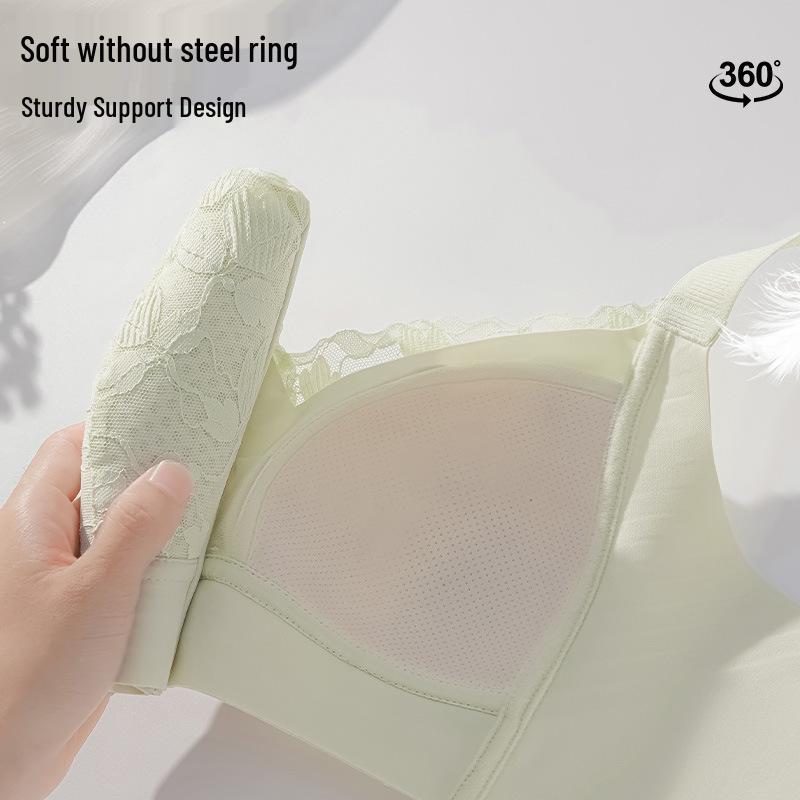 Seamless Wire-Free Push-Up Bra for Large Bust with Side Support