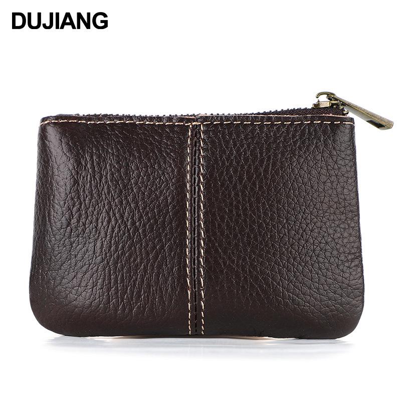 Мужской ретро минималистичный кошелек на молнии из натуральной кожи и чехол для кабеля наушников