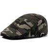 Men Camouflage Beret Summer Cotton Linen Sun Cap Thin Breathable Visor Flat Hats Women Casual Forward Berets Hat Adjustable Unisex