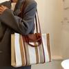Summer Women's Bags Women's New Canvas Bag Commuter Bag Striped Hand Tote Bag
