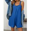 Women Summer Short Jumpsuits and Rompers Spaghetti Straps Casual Loose Pockets Playsuits Bodysuits