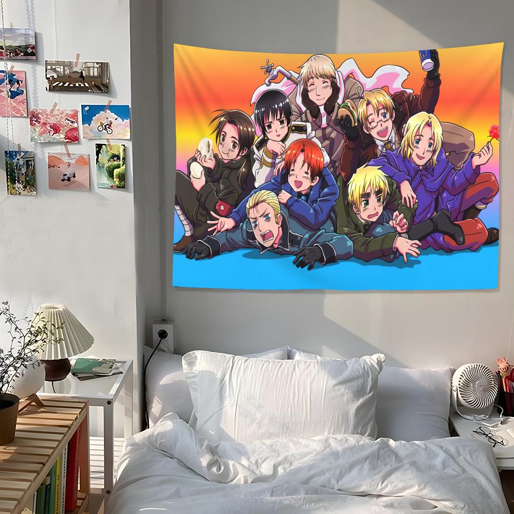H-Hetalia W-World Stars Гобелен На заказ Гостиная Спальня Вечеринка Общежитие Внутренняя стена Бохо Декор Прикрепленный зажим