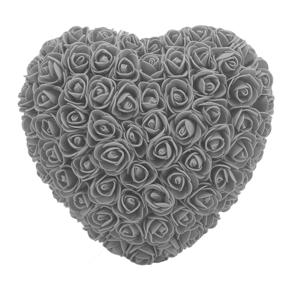 Пенопластовые искусственные розы ручной работы, романтические декоративные розы в форме сердца со светодиодной гирляндой для спальни, свадьбы, серые