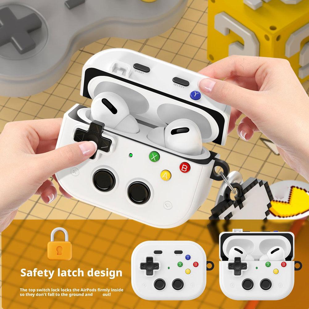 Чехол для Airpods Pro 3 с замком и набором для чистки, дизайн «Игровой плеер» для чехла Airpod Pro 3, полностью защитный чехол-накладка с брелоком