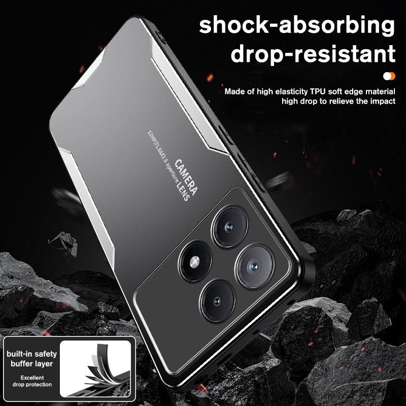 Противоударный чехол Light-Armor Matel Armor для Xiaomi PocoF6 Poco F6 Pro Poko Little F 6 F6Pro, чехол из ТПУ с мягкой рамкой, защитные чехлы