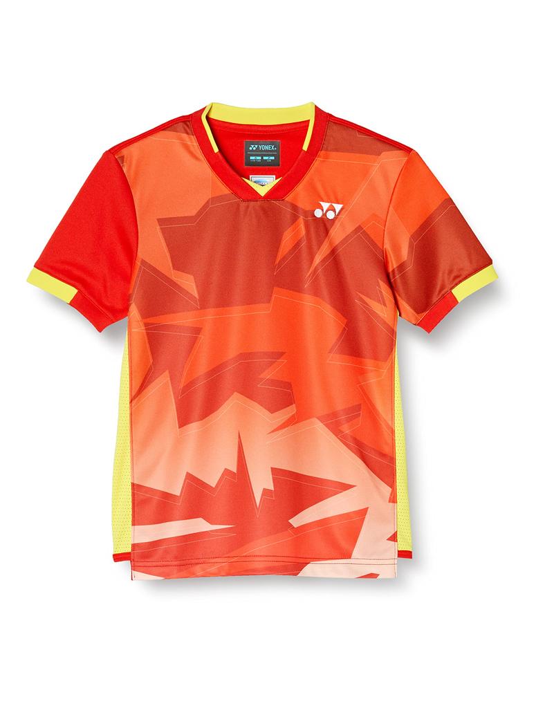 YONEX Short Sleeve Game Sunset Red J130 Kids' Shirt, (496)