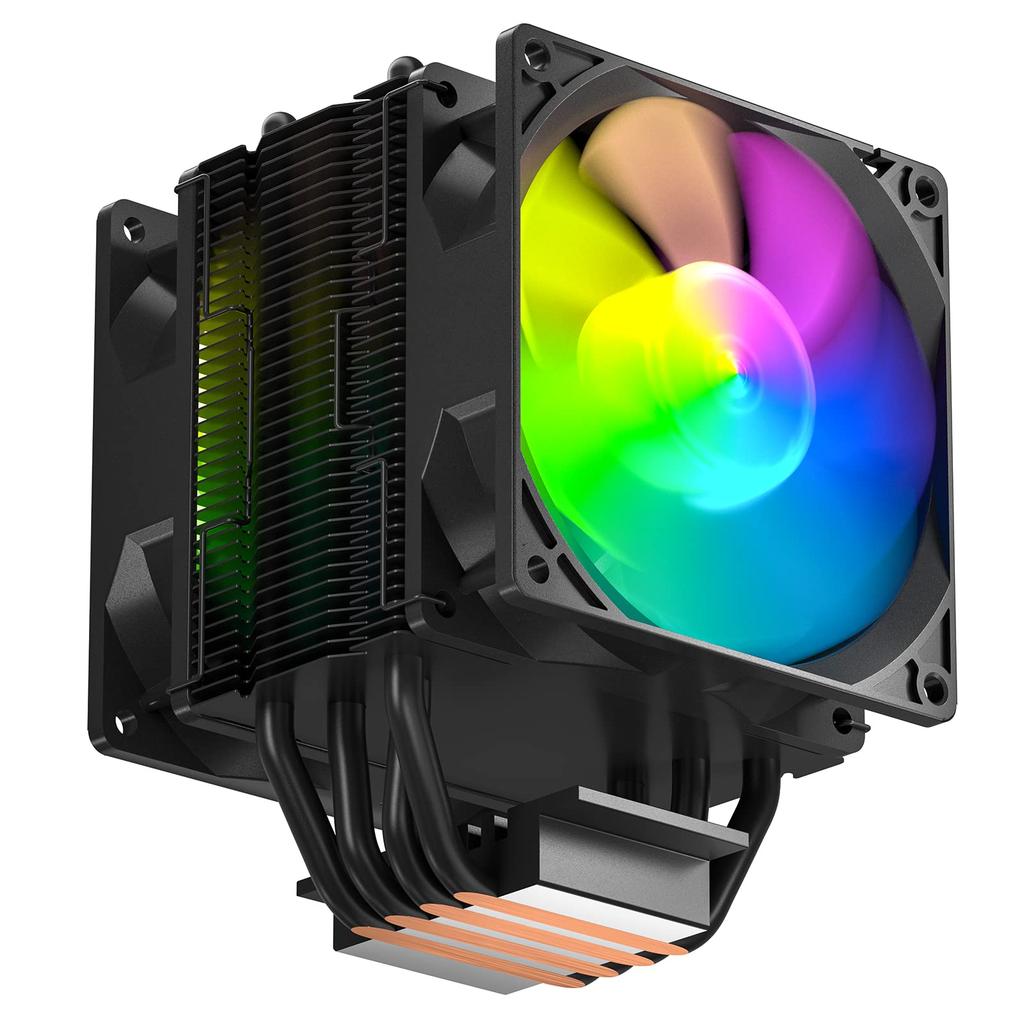 upHere CPU Cooler Side Flow Type ARGB Air Cooling CPU Fan Adopts Dual 92mm LED Fan AURA Sync Synchronization CPU 3PIN Auto Quiet Compatible with AM4