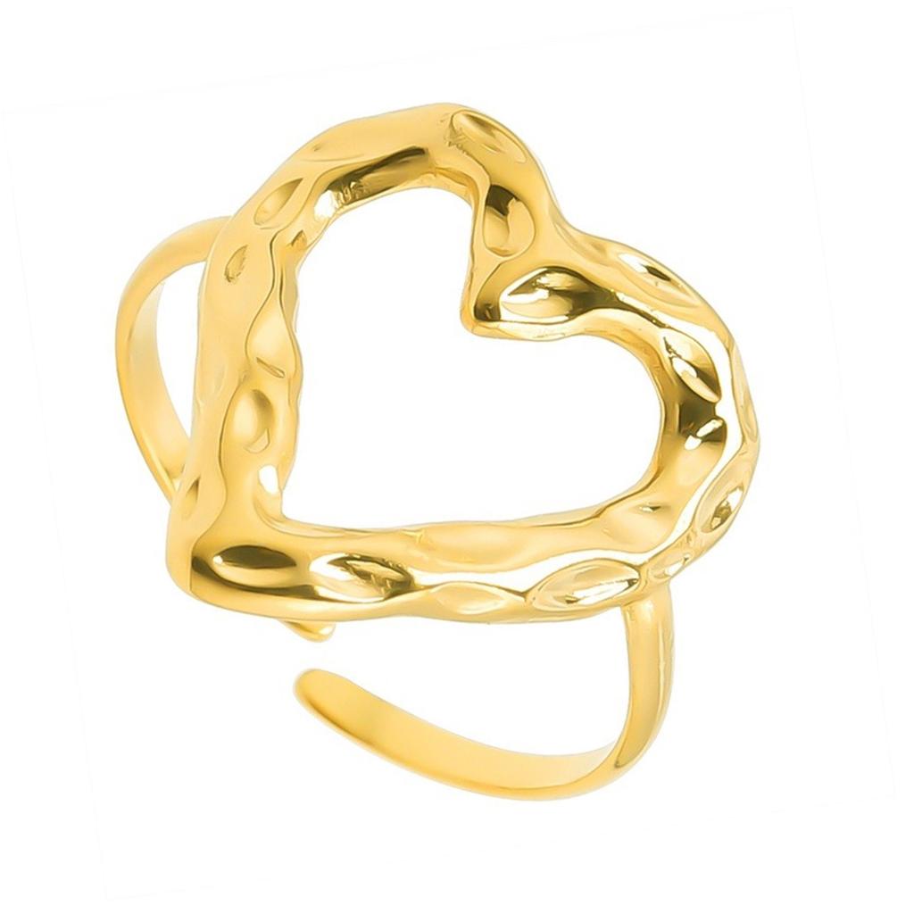 Adjustable Heart Shaped Rings Jewelry Stainless Steel Sweetheart Rings Open Adjustable Rings Jewelry for Fashionistas